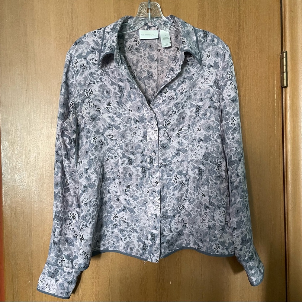 Liz Claiborne 100% Silk Pink Floral Blouse